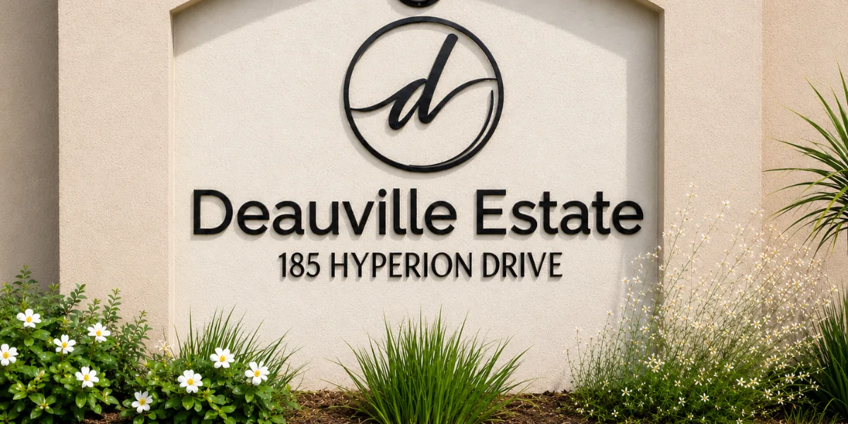 Deauville Estate entrance signage