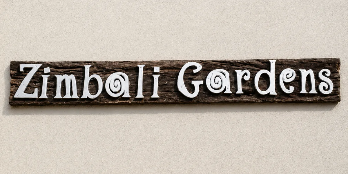 Zimbali Gardens entrance signage
