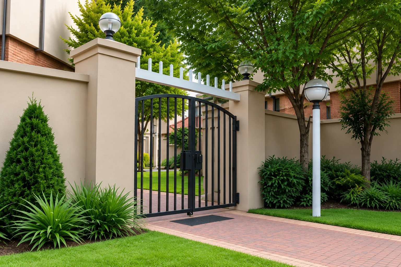 Neat residential complex entrance